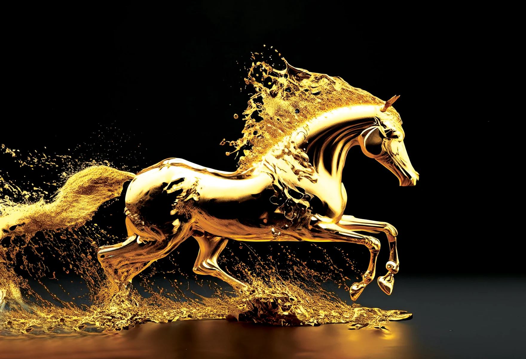 Original golden horse visual from the PowerPlus product catalog